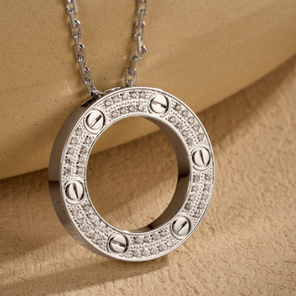 [Ornora Jewelry]LOVE NECKLACE 16MM  FULL DIAMOND