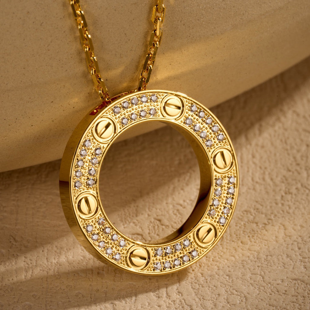 [Ornora Jewelry]LOVE NECKLACE 16MM  FULL DIAMOND