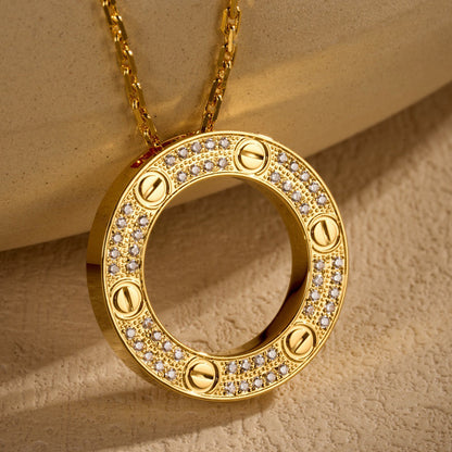 [Ornora Jewelry]LOVE NECKLACE 16MM  FULL DIAMOND