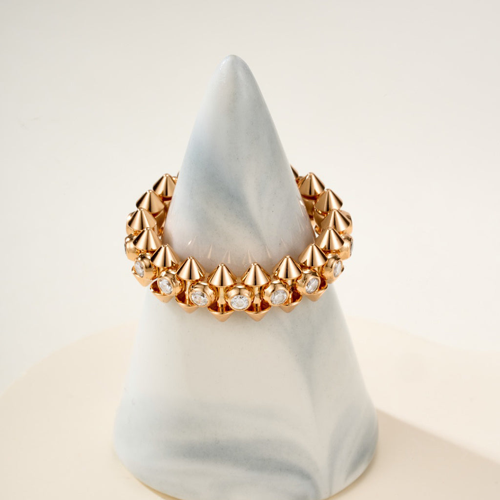 [Ornora Jewelry]CLASH 6.8MM DIAMOND MEDIUM RING