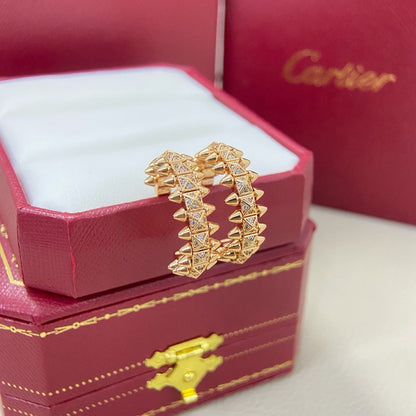 [Ornora Jewelry]CLASH 6.4MM FULL DIAMOND SMALL EARRINGS