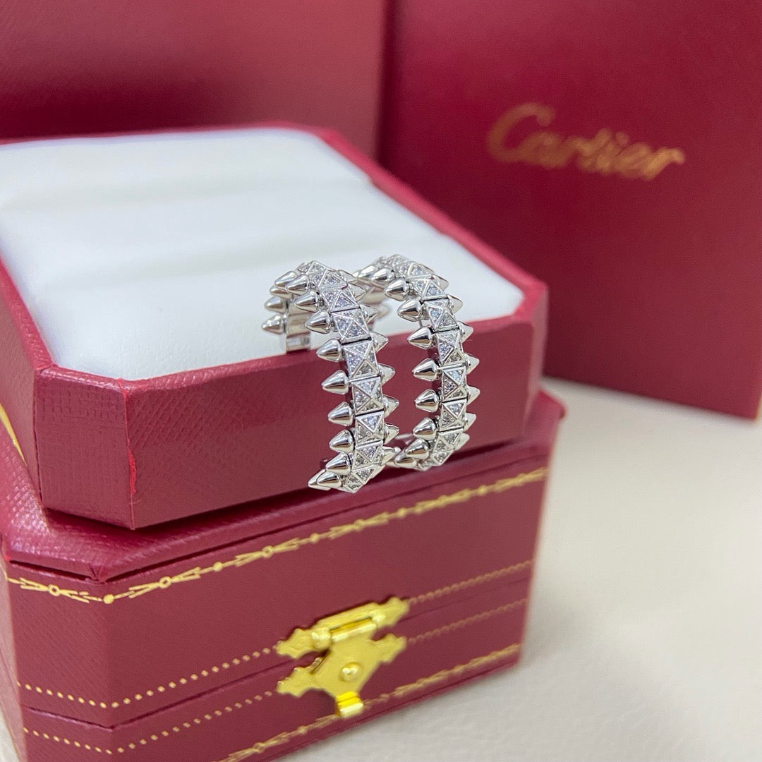 [Ornora Jewelry]CLASH 6.4MM FULL DIAMOND SMALL EARRINGS