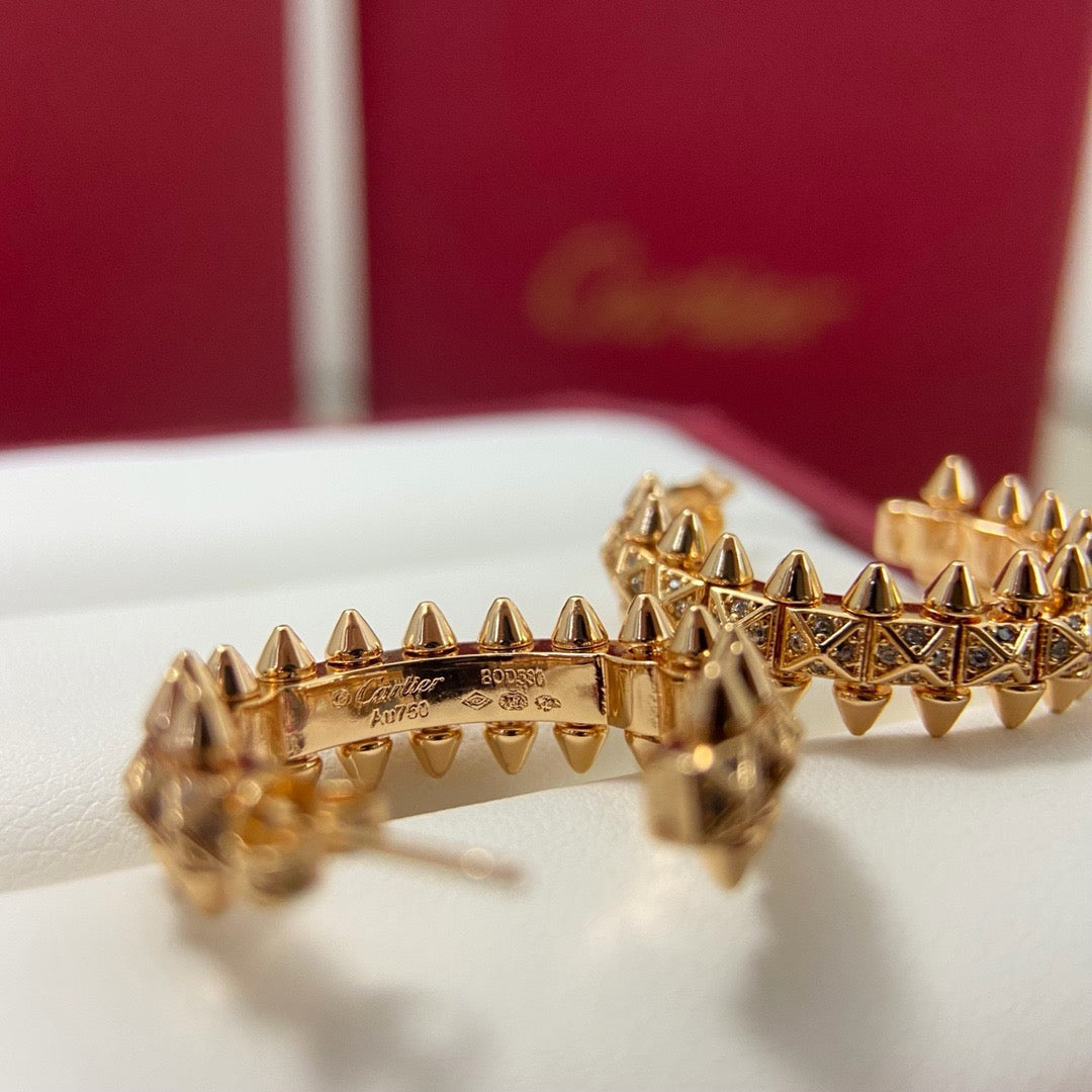 [Ornora Jewelry]CLASH 6.4MM FULL DIAMOND SMALL EARRINGS