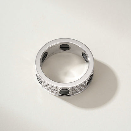 [Ornora Jewelry]LOVE RING 5.5MM DIAMONDS PAVED CERAMIC