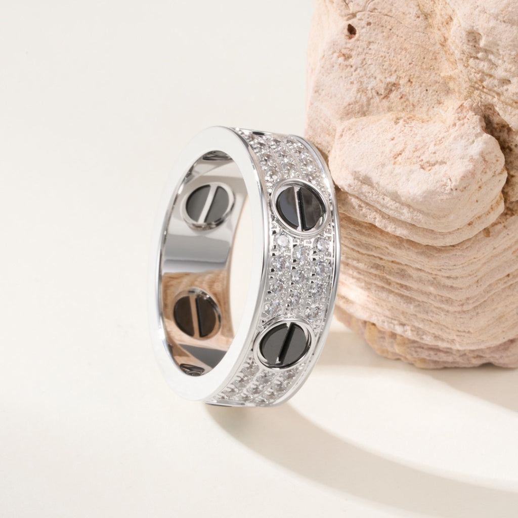 [Ornora Jewelry]LOVE RING 5.5MM DIAMONDS PAVED CERAMIC