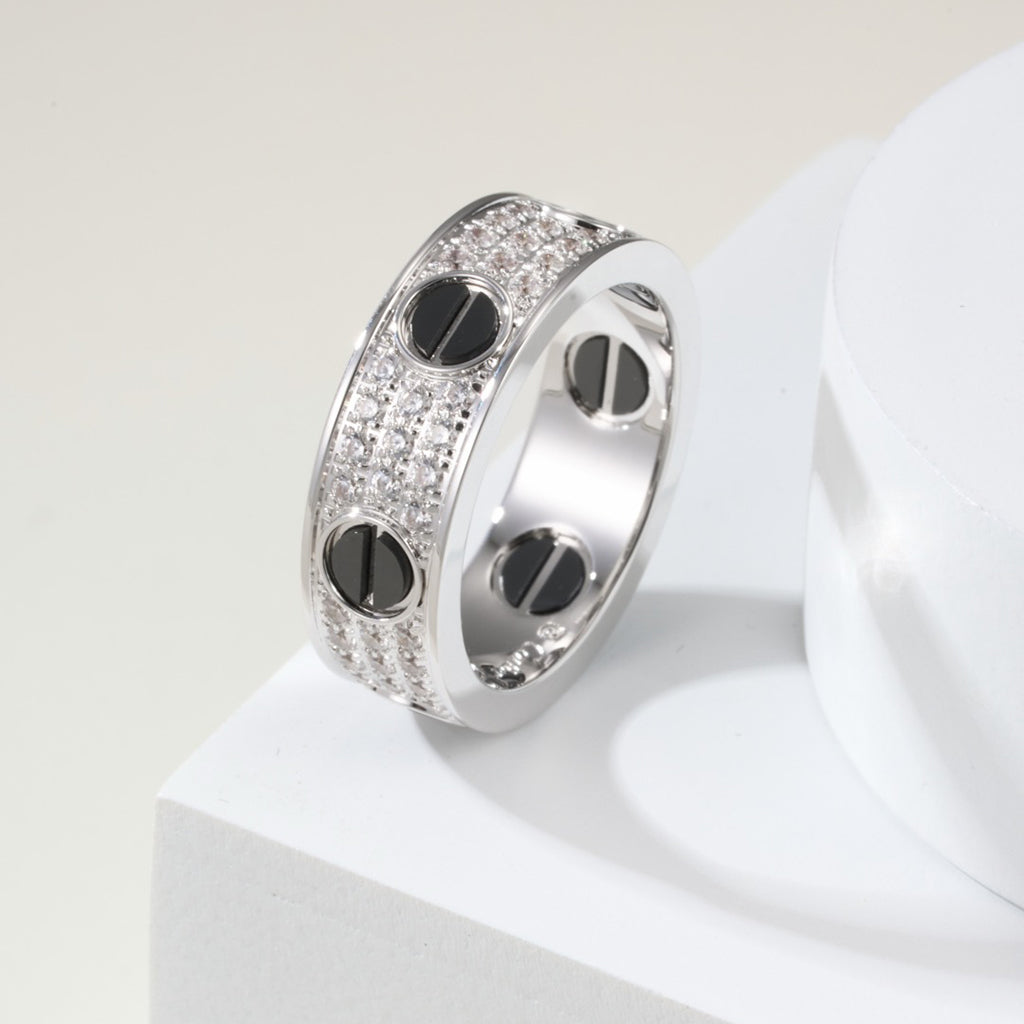 [Ornora Jewelry]LOVE RING 5.5MM DIAMONDS PAVED CERAMIC
