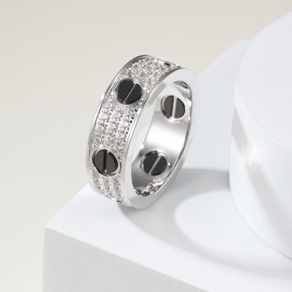 [Ornora Jewelry]LOVE RING 5.5MM DIAMONDS PAVED CERAMIC