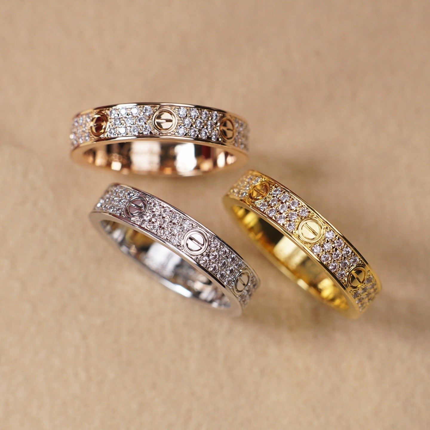 [Ornora Jewelry]LOVE RING 4.0MM DIAMOND PAVED