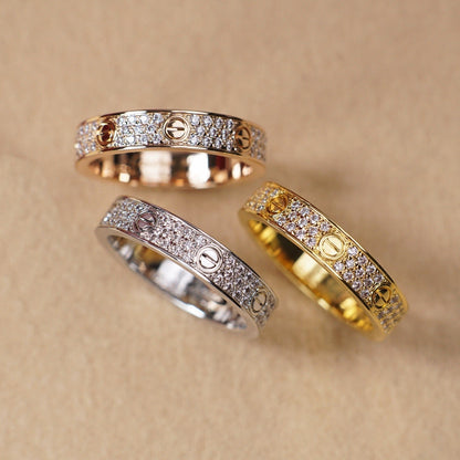 [Ornora Jewelry]LOVE RING 4.0MM DIAMOND PAVED