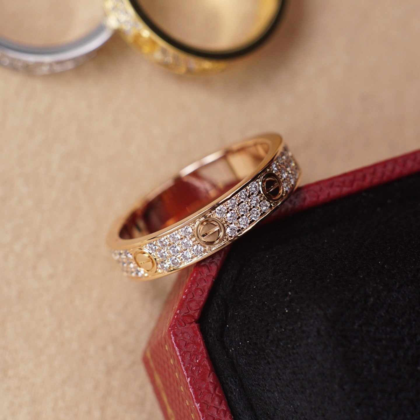 [Ornora Jewelry]LOVE RING 4.0MM DIAMOND PAVED