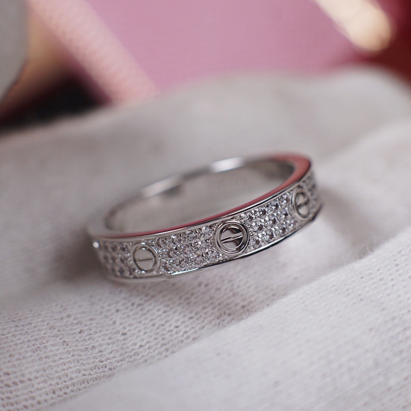 [Ornora Jewelry]LOVE RING 4.0MM DIAMOND PAVED