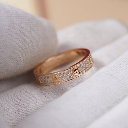 [Ornora Jewelry]LOVE RING 4.0MM DIAMOND PAVED