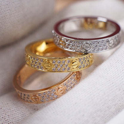 [Ornora Jewelry]LOVE RING 4.0MM DIAMOND PAVED