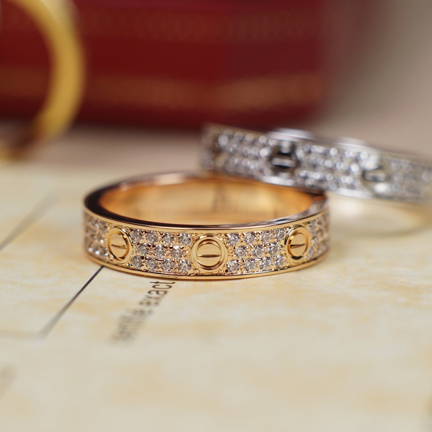 [Ornora Jewelry]LOVE RING 4.0MM DIAMOND PAVED