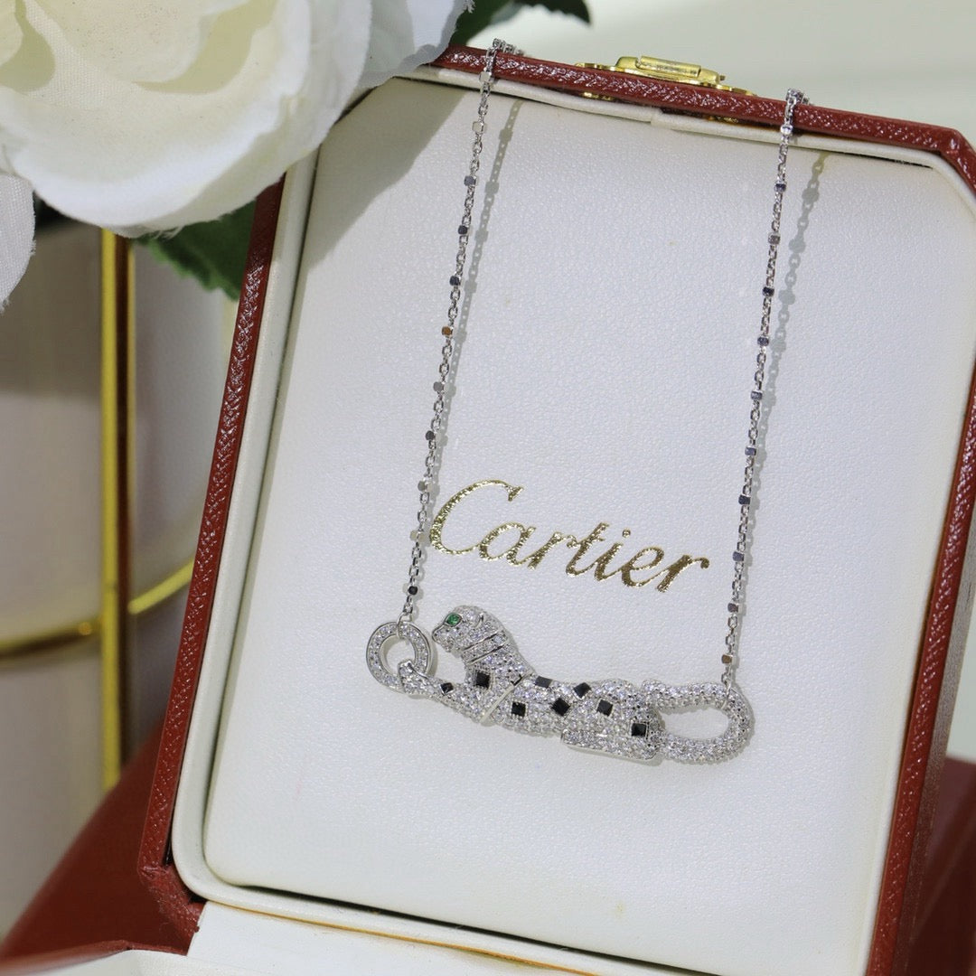 [Ornora Jewelry]PANTHERE PAVED DIAMOND NECKLACE