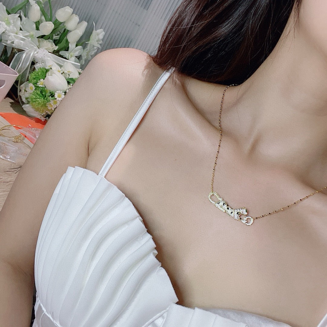 [Ornora Jewelry]PANTHERE PAVED DIAMOND NECKLACE