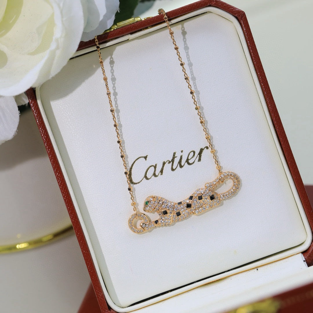 [Ornora Jewelry]PANTHERE PAVED DIAMOND NECKLACE