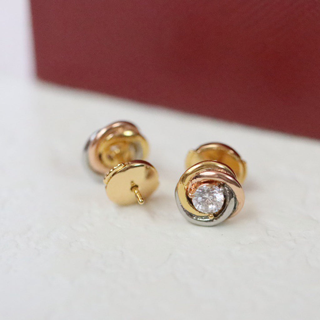 [Ornora Jewelry]TRINITY STUD DIAMOND EARRINGS
