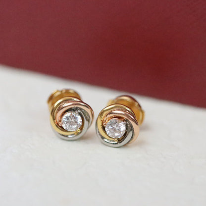 [Ornora Jewelry]TRINITY STUD DIAMOND EARRINGS
