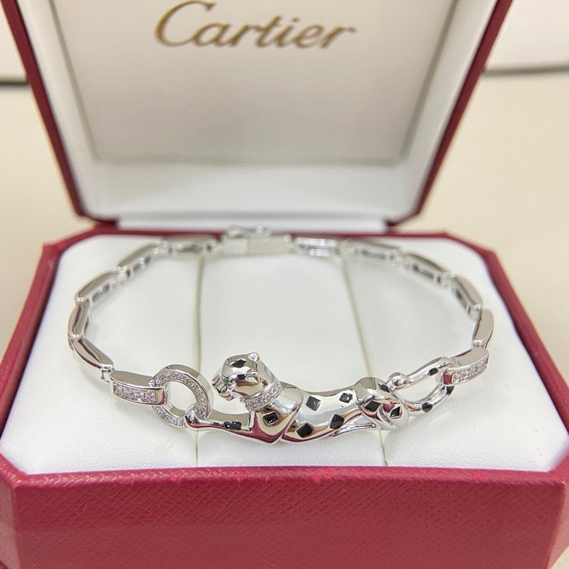 [Ornora Jewelry]PANTHERE HALF DIAMOND ON CHAIN BRACELET