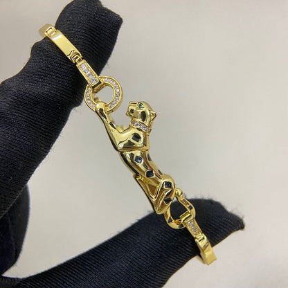 [Ornora Jewelry]PANTHERE HALF DIAMOND ON CHAIN BRACELET