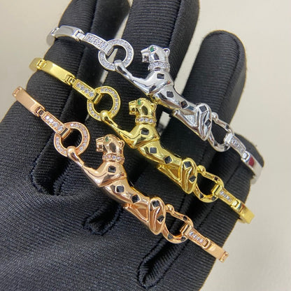 [Ornora Jewelry]PANTHERE HALF DIAMOND ON CHAIN BRACELET