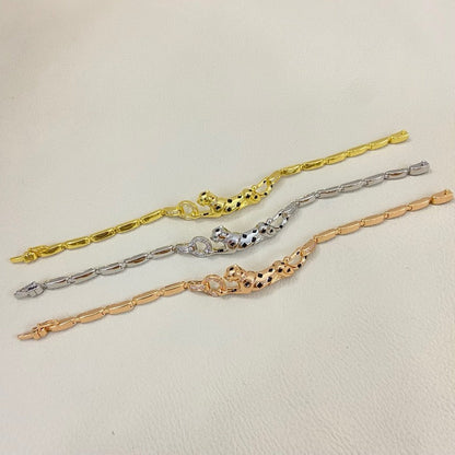 [Ornora Jewelry]PANTHERE HALF DIAMOND ON CHAIN BRACELET