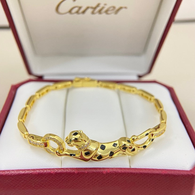 [Ornora Jewelry]PANTHERE HALF DIAMOND ON CHAIN BRACELET