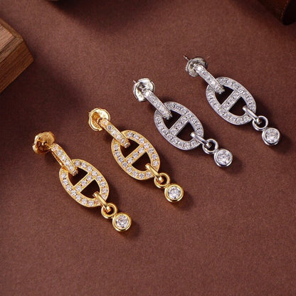 [Ornora Jewelry]HM CHAINE DIAMOND EARRINGS