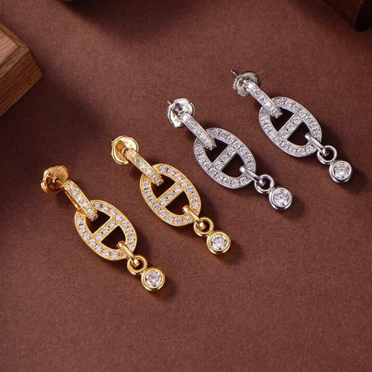 [Ornora Jewelry]HM CHAINE DIAMOND EARRINGS