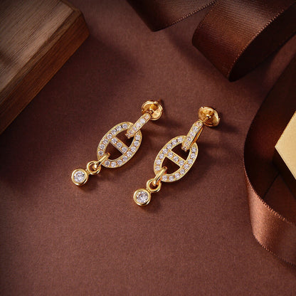 [Ornora Jewelry]HM CHAINE DIAMOND EARRINGS