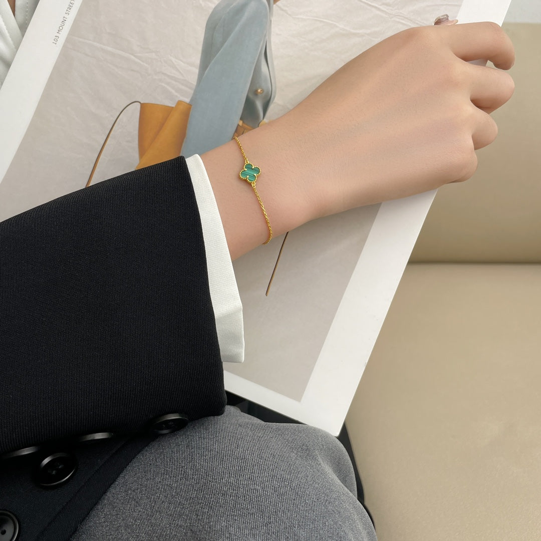 [Ornora Jewelry]CLOVER BRACELET MALACHITE 1 MOTIF