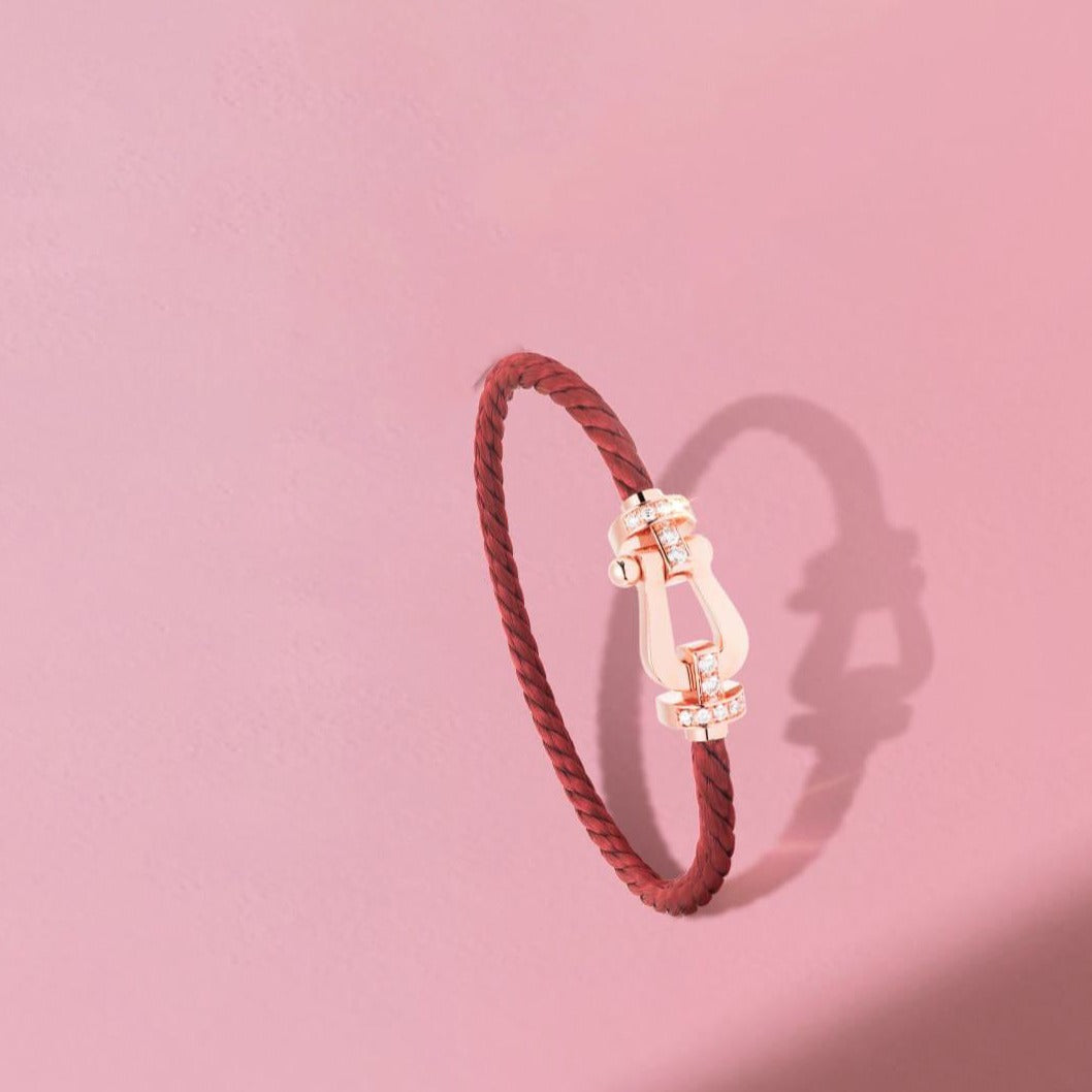 [Ornora Jewelry]FORCE 10 HALF DIAMOND PINK GOLD RED CORDERI LARGE AND MEDIUM MODEL