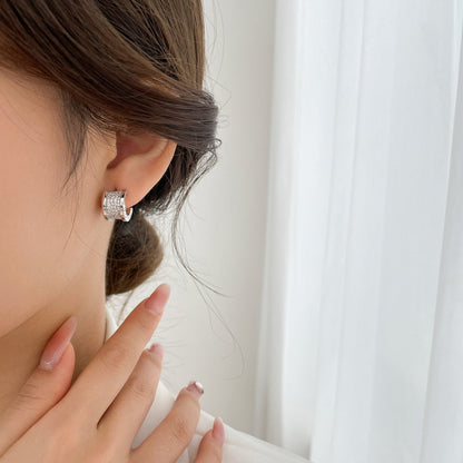 [Ornora Jewelry]ZERO 1 DIAMOND PAVED EARRINGS