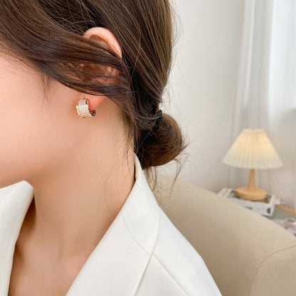 [Ornora Jewelry]ZERO 1 DIAMOND PAVED EARRINGS
