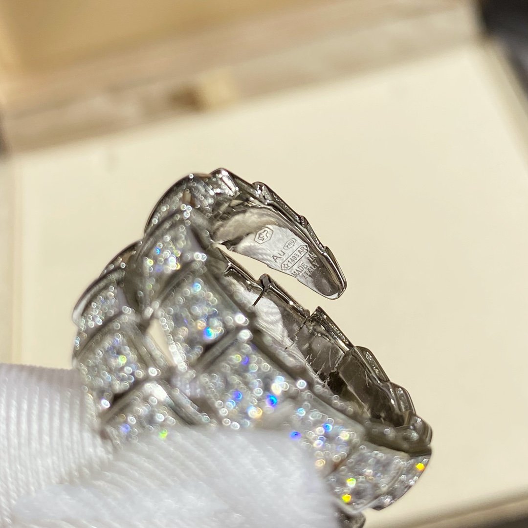 [Ornora Jewelry]SERPENTI DOUBLE RING SILVER DIAMOND PAVED