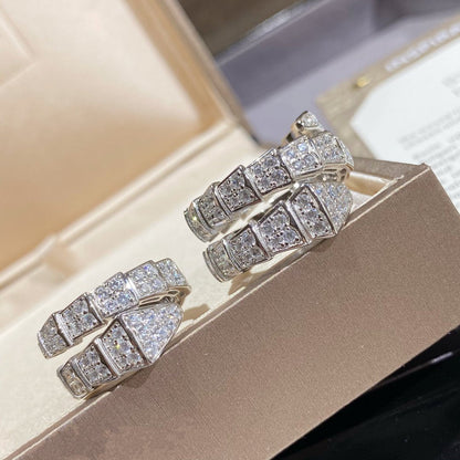[Ornora Jewelry]SERPENTI DOUBLE RING SILVER DIAMOND PAVED