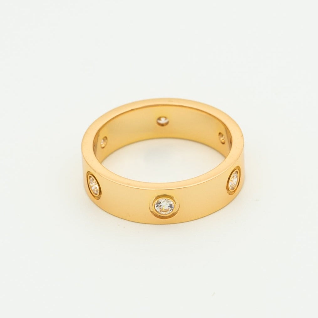 [Ornora Jewelry]LOVE RING 5.5MM 6 DIAMONDS PINK GOLD