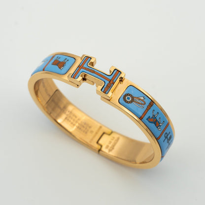 [Ornora Jewelry]H PINK GOLD BRACELET BLUE CERAMIC