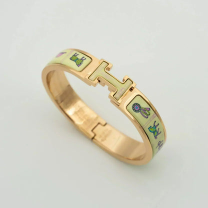 [Ornora Jewelry]H PINK GOLD BRACELET CREAM CERAMIC