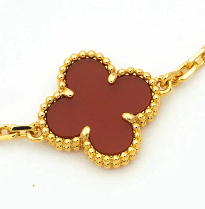 [Ornora Jewelry] CLOVER 5 MOTIF RED CORNELIAN BRACELET COLLECTION