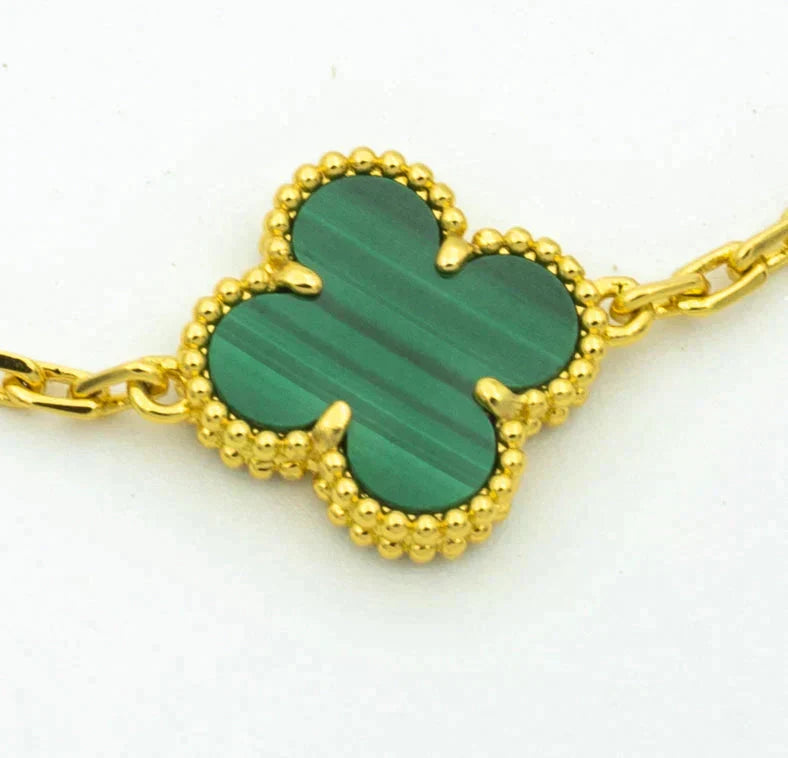 [Ornora Jewelry] CLOVER 5 MOTIF MALACHITE BRACELET COLLECTION