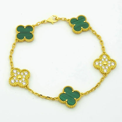 [Ornora Jewelry] CLOVER 5 MOTIF MALACHITE BRACELET COLLECTION