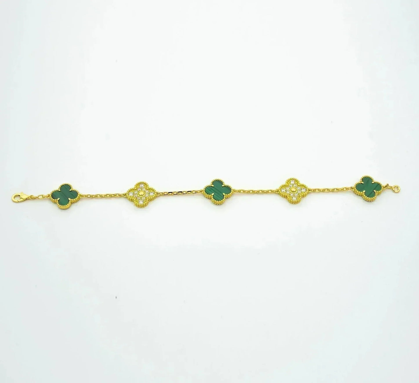 [Ornora Jewelry] CLOVER 5 MOTIF MALACHITE BRACELET COLLECTION