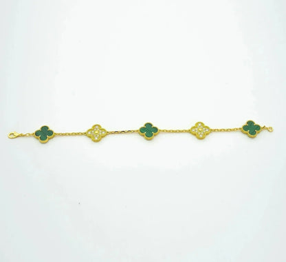 [Ornora Jewelry] CLOVER 5 MOTIF MALACHITE BRACELET COLLECTION
