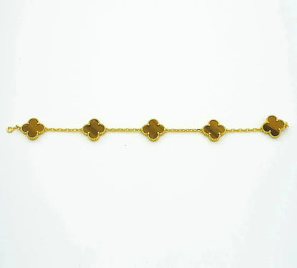 [Ornora Jewelry] CLOVER 5 MOTIFS TIGER EYE BRACELET COLLECTION