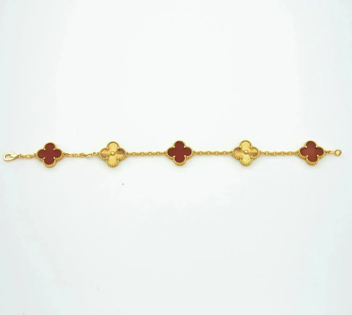 [Ornora Jewelry] CLOVER 5 MOTIF RED CORNELIAN BRACELET COLLECTION
