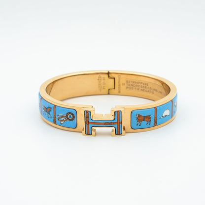 [Ornora Jewelry]H PINK GOLD BRACELET BLUE CERAMIC