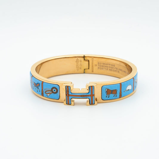 [Ornora Jewelry]H PINK GOLD BRACELET BLUE CERAMIC