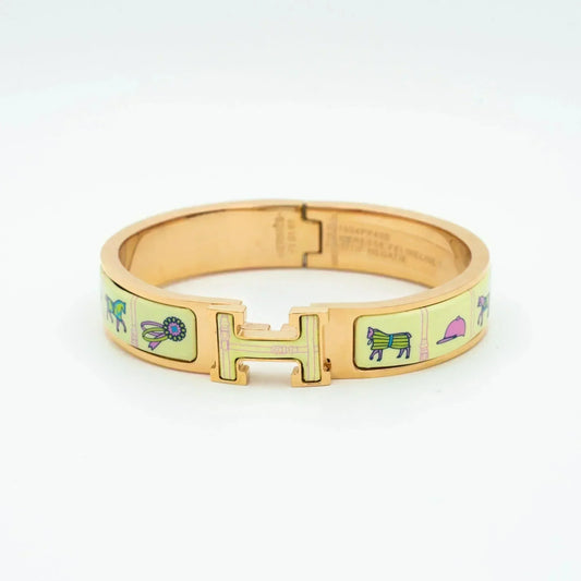 [Ornora Jewelry]H PINK GOLD BRACELET CREAM CERAMIC